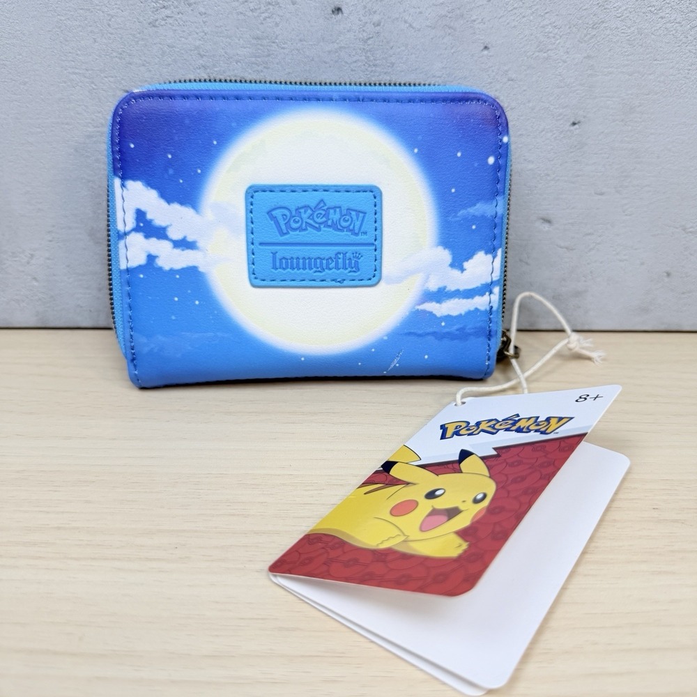 Pokemon Loungefly Lucario Zip Around Blue Bifold Wallet New